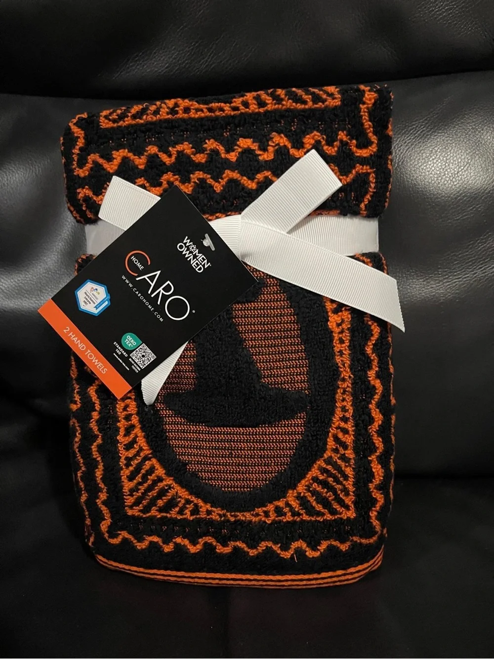 CARO HOME Halloween Frame Hand Towels, Set of 2 - Frames Hand Towels Halloween